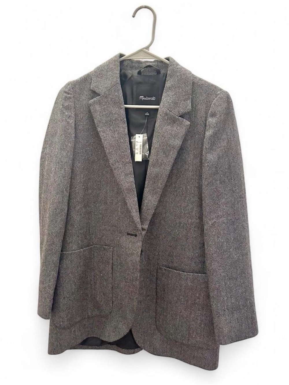Madewell Herringbone Gray Blazer